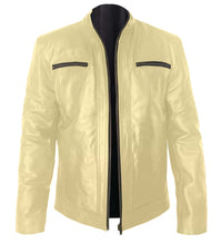 Load image into Gallery viewer, Superb Genuine Leather Men's Stylish Rock Star Motorcycle Biker Bomber Leather Jacket #512-LE