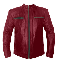 Load image into Gallery viewer, Superb Genuine Leather Men's Stylish Rock Star Motorcycle Biker Bomber Leather Jacket #512-LE