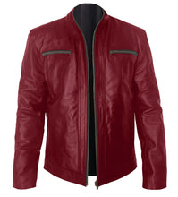 Load image into Gallery viewer, Superb Genuine Leather Men's Stylish Rock Star Motorcycle Biker Bomber Leather Jacket #512-LE