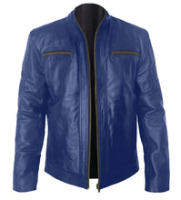 Load image into Gallery viewer, Superb Genuine Leather Men's Stylish Rock Star Motorcycle Biker Bomber Leather Jacket #512-LE