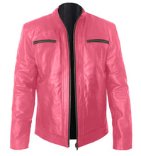 Load image into Gallery viewer, Superb Genuine Leather Men's Stylish Rock Star Motorcycle Biker Bomber Leather Jacket #512-LE