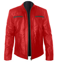 Load image into Gallery viewer, Superb Genuine Leather Men's Stylish Rock Star Motorcycle Biker Bomber Leather Jacket #512-LE