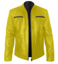 Load image into Gallery viewer, Superb Genuine Leather Men's Stylish Rock Star Motorcycle Biker Bomber Leather Jacket #512-LE