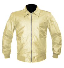 Load image into Gallery viewer, Men's Stylish Superb Real Genuine Leather Bomber Biker Jacket #522-LE