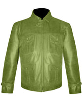 Load image into Gallery viewer, Men's Stylish Superb Real Genuine Leather Bomber Biker Jacket #553-LE