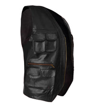 Load image into Gallery viewer, Men's Stylish Superb Real Faux Leather Bomber Biker Jacket Vest #577-FL