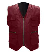 Load image into Gallery viewer, Men's Stylish Superb Real Genuine Leather Bomber Biker Jacket Vest #577-LE
