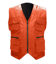 Load image into Gallery viewer, Men's Stylish Superb Real Genuine Leather Bomber Biker Jacket Vest #577-LE