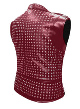 Load image into Gallery viewer, Men's Stylish Superb Real Genuine Leather Bomber Biker Metal Studded Jacket Vest #586-LE