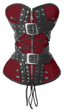 Load image into Gallery viewer, Heavy Duty 24 Double Steel Boned Waist Training Real Leather Overbust Tight Shaper Corset #8965-B-LE