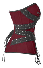 Load image into Gallery viewer, Heavy Duty 24 Double Steel Boned Waist Training Real Leather Overbust Tight Shaper Corset #8965-B-LE