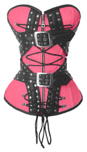Load image into Gallery viewer, Heavy Duty 24 Double Steel Boned Waist Training Real Leather Overbust Tight Shaper Corset #8965-B-LE