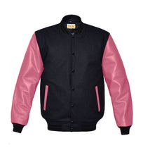Load image into Gallery viewer, Superb Genuine Pink Leather Sleeve Letterman College Varsity Men Wool Jackets #PKSL-BSTR-BB