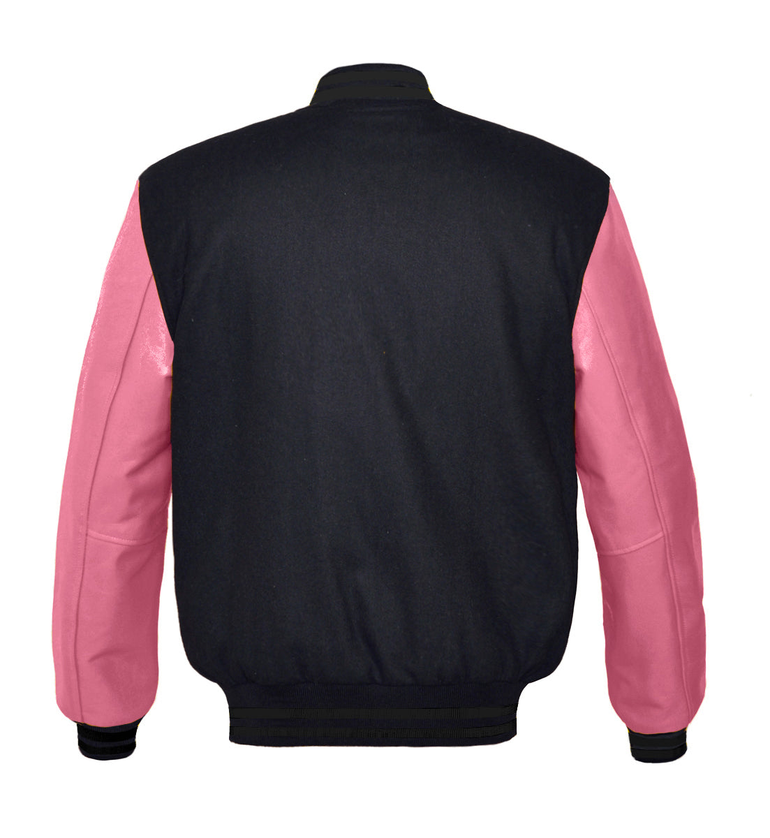 Superb Genuine Pink Leather Sleeve Letterman College Varsity Men