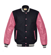 Load image into Gallery viewer, Superb Genuine Pink Leather Sleeve Letterman College Varsity Men Wool Jackets #PKSL-WSTR-PKB