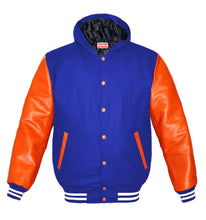 Load image into Gallery viewer, Superb Genuine Orange Leather Sleeve Letterman College Varsity Women Wool Jackets #ORSL-WSTR-OB-H