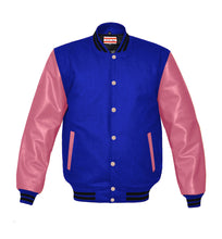 Load image into Gallery viewer, Superb Genuine Pink Leather Sleeve Letterman College Varsity Men Wool Jackets #PKSL-BSTR-PKB
