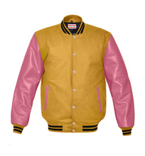 Load image into Gallery viewer, Superb Genuine Pink Leather Sleeve Letterman College Varsity Men Wool Jackets #PKSL-BSTR-PKB