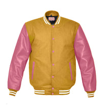 Load image into Gallery viewer, Superb Genuine Pink Leather Sleeve Letterman College Varsity Men Wool Jackets #PKSL-WSTR-PKB