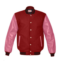 Load image into Gallery viewer, Superb Genuine Pink Leather Sleeve Letterman College Varsity Men Wool Jackets #PKSL-BSTR-PKB