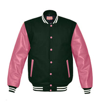 Load image into Gallery viewer, Superb Genuine Pink Leather Sleeve Letterman College Varsity Men Wool Jackets #PKSL-WSTR-PKB