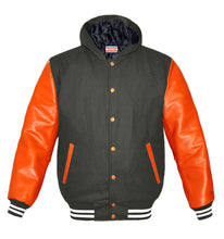 Load image into Gallery viewer, Superb Genuine Orange Leather Sleeve Letterman College Varsity Women Wool Jackets #ORSL-WSTR-OB-H