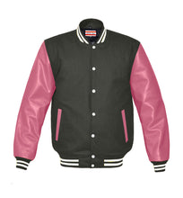 Load image into Gallery viewer, Superb Genuine Pink Leather Sleeve Letterman College Varsity Men Wool Jackets #PKSL-WSTR-WB