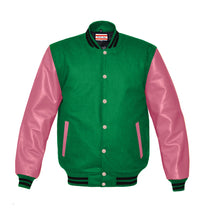 Load image into Gallery viewer, Superb Genuine Pink Leather Sleeve Letterman College Varsity Men Wool Jackets #PKSL-BSTR-PKB