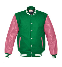 Load image into Gallery viewer, Superb Genuine Pink Leather Sleeve Letterman College Varsity Men Wool Jackets #PKSL-WSTR-WB