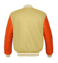 Load image into Gallery viewer, Superb Genuine Orange Leather Sleeve Letterman College Varsity Men Wool Jackets #ORSL-WSTR-WB