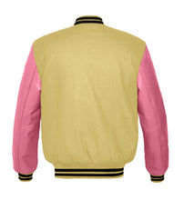 Load image into Gallery viewer, Superb Genuine Pink Leather Sleeve Letterman College Varsity Men Wool Jackets #PKSL-BSTR-BB