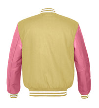 Load image into Gallery viewer, Superb Genuine Pink Leather Sleeve Letterman College Varsity Men Wool Jackets #PKSL-WSTR-PKB