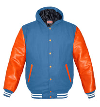 Load image into Gallery viewer, Superb Genuine Orange Leather Sleeve Letterman College Varsity Women Wool Jackets #ORSL-WSTR-OB-H