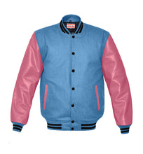 Load image into Gallery viewer, Superb Genuine Pink Leather Sleeve Letterman College Varsity Men Wool Jackets #PKSL-BSTR-BB