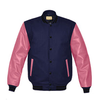 Load image into Gallery viewer, Superb Genuine Pink Leather Sleeve Letterman College Varsity Men Wool Jackets #PKSL-BSTR-BB