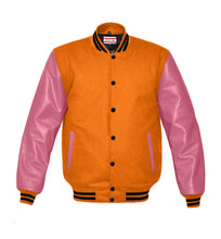 Load image into Gallery viewer, Superb Genuine Pink Leather Sleeve Letterman College Varsity Men Wool Jackets #PKSL-BSTR-BB