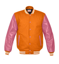 Load image into Gallery viewer, Superb Genuine Pink Leather Sleeve Letterman College Varsity Men Wool Jackets #PKSL-WSTR-PKB