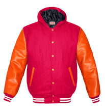 Load image into Gallery viewer, Superb Genuine Orange Leather Sleeve Letterman College Varsity Women Wool Jackets #ORSL-WSTR-OB-H