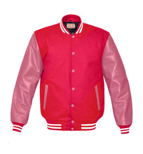 Load image into Gallery viewer, Superb Genuine Pink Leather Sleeve Letterman College Varsity Men Wool Jackets #PKSL-WSTR-PKB