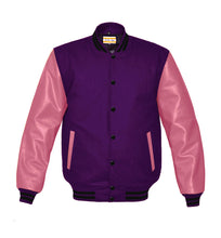 Load image into Gallery viewer, Superb Genuine Pink Leather Sleeve Letterman College Varsity Men Wool Jackets #PKSL-BSTR-BB