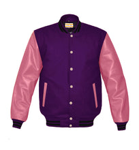 Load image into Gallery viewer, Superb Genuine Pink Leather Sleeve Letterman College Varsity Men Wool Jackets #PKSL-BSTR-PKB