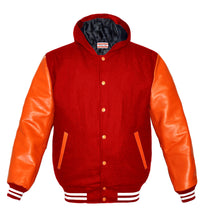 Load image into Gallery viewer, Superb Genuine Orange Leather Sleeve Letterman College Varsity Women Wool Jackets #ORSL-WSTR-OB-H