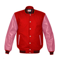 Load image into Gallery viewer, Superb Genuine Pink Leather Sleeve Letterman College Varsity Men Wool Jackets #PKSL-BSTR-PKB