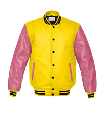 Load image into Gallery viewer, Superb Genuine Pink Leather Sleeve Letterman College Varsity Men Wool Jackets #PKSL-BSTR-BB