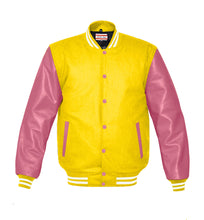 Load image into Gallery viewer, Superb Genuine Pink Leather Sleeve Letterman College Varsity Men Wool Jackets #PKSL-WSTR-PKB