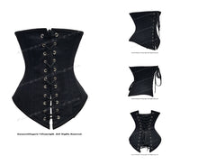 Load image into Gallery viewer, Heavy Duty 26 Double Steel Boned Waist Training Cotton Underbust Tight Shaper Corset #8023-TC