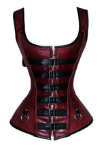 Load image into Gallery viewer, Heavy Duty 24 Double Steel Boned Waist Training Leather Overbust Tight Shaper Corset #1215-A-LE