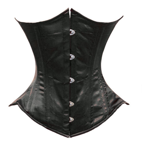 Heavy Duty 26 Double Steel Boned Waist Training Tight Lacing Satin Underbust Shaper Corset 450-OT-SA