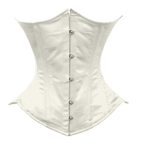 Heavy Duty 26 Double Steel Boned Waist Training Tight Lacing Satin Underbust Shaper Corset 450-OT-SA