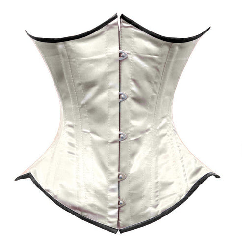 Heavy Duty 26 Double Steel Boned Waist Training Tight Lacing Satin Underbust Shaper Corset 450-BT-SA